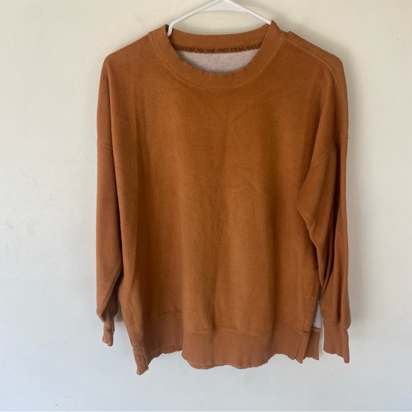 Aerie oversized coziest desert sweatshirt camel brown size XS - Picture 4 of 10